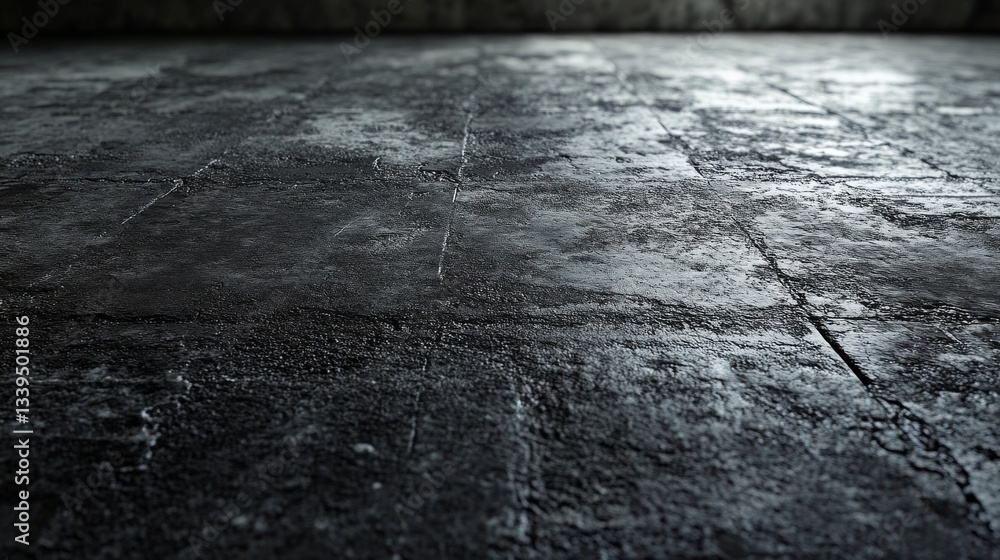 Obraz premium Dark Black Grunge Textured Concrete Stone Wall Background with Rough, Aged, and Weathered Surface for Industrial, Gothic, and Moody Design Aesthetics