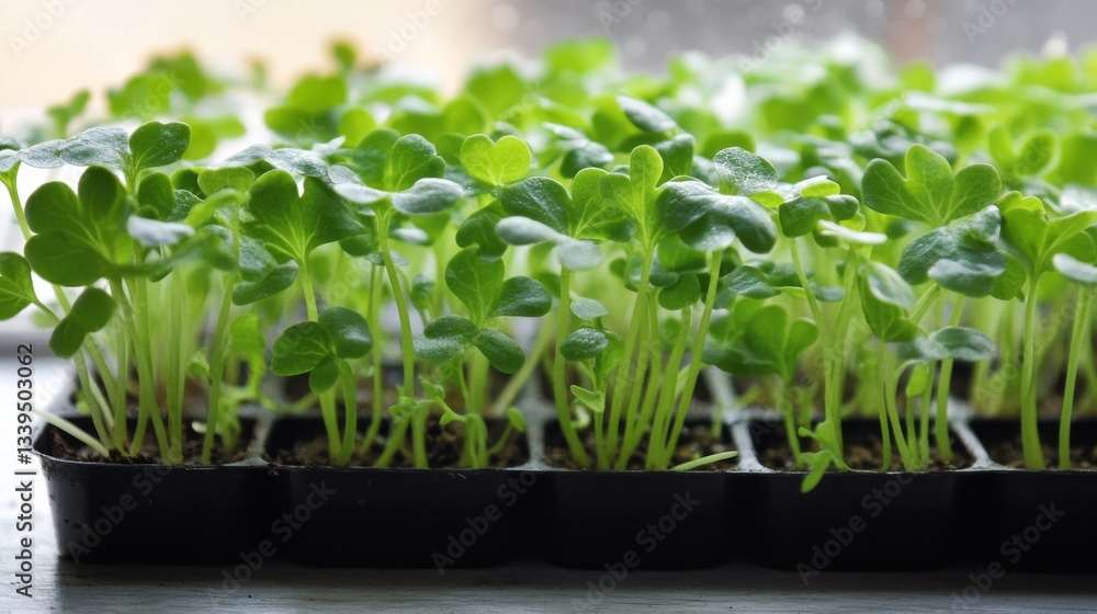 Close Up View of Sprouting Microgreens Close Up View of Sprouting Microgreens