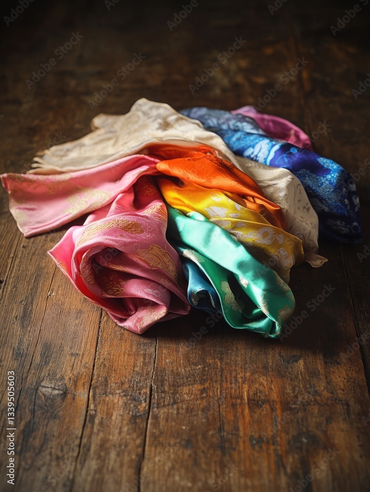 custom made wallpaper toronto digitalCloth Pile on Wooden Table