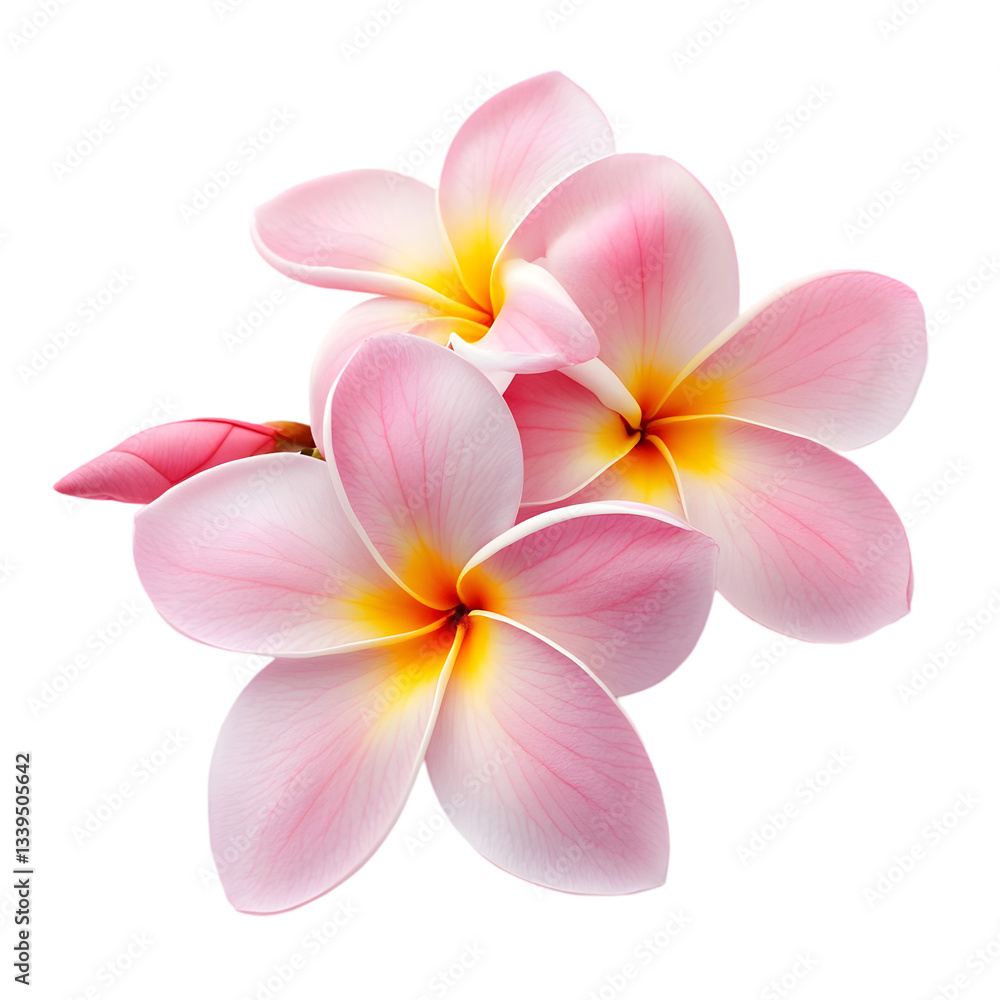 Vibrant Tropical Frangipani Plumeria Flowers Isolated on Transparent Background - Perfect for Design and Decor Vibrant Tropical Frangipani Plumeria Flowers Isolated on Transparent Background - Perfect for Design and Decor
