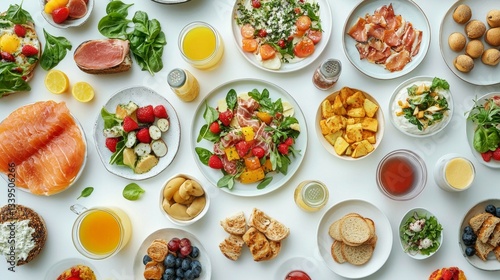 Wallpaper Mural A vivid image with a set table full of a variety of food, perfect for cooking blogs, recipes or food ads to build appetite and interest in cooking Torontodigital.ca