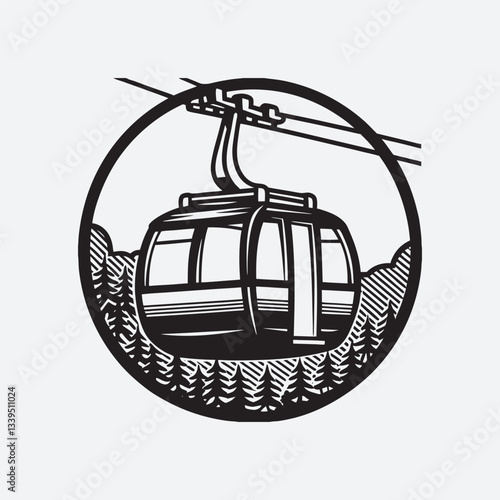 Cable car vector art 