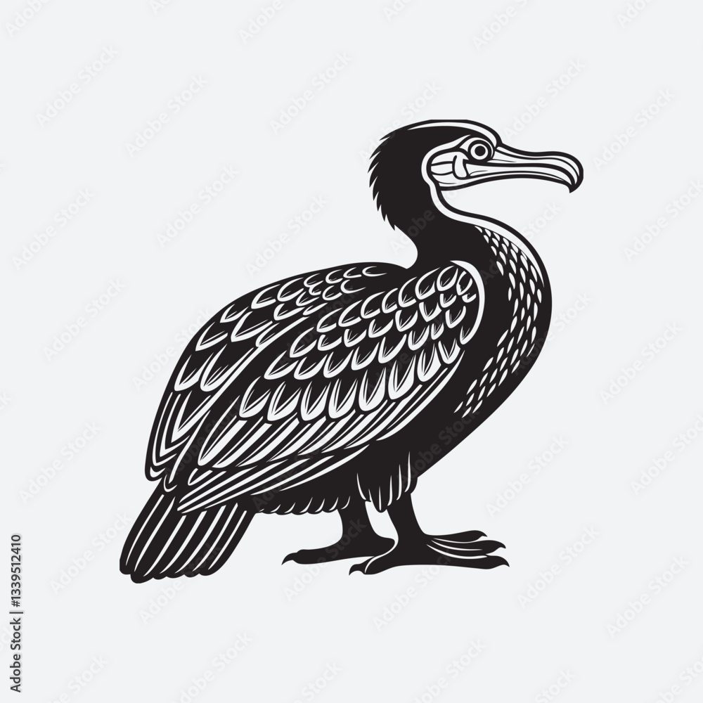 Obraz premium Cormorant silhouette vector art 