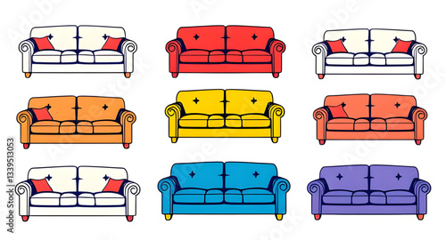sofa icon set