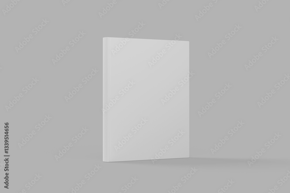 Blank standing book cover mockup on gray background Blank standing book cover mockup on gray background