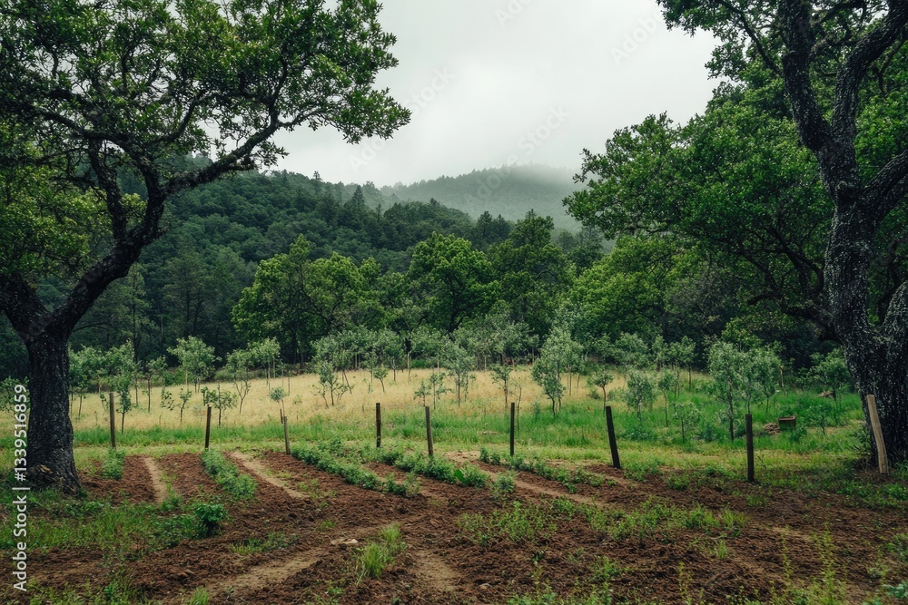 A forested regenerative farm capturing carbon through diverse tree planting A forested regenerative farm capturing carbon through diverse tree planting
