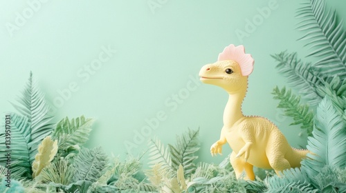 Space Pastel Yellow Moment Tiny Crest Baby Prehistoric