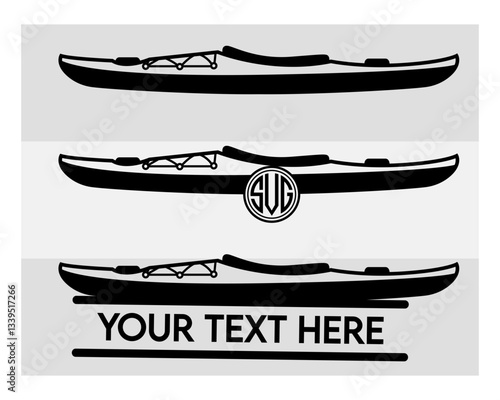 Kayak Monogram Svg, Split Monogram, Circle Monogram, Kayak SVG, Kayak Silhouette, Kayak Boat Svg, Sports Svg, Water Boat Svg, Kayaking Png, Kayak Paddle, Pickleball Vector, Cut Files