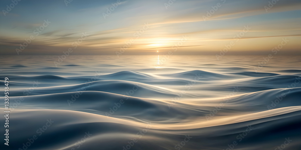 Serene Sunset Over the Ocean. A Minimalist Landscape Serene Sunset Over the Ocean. A Minimalist Landscape