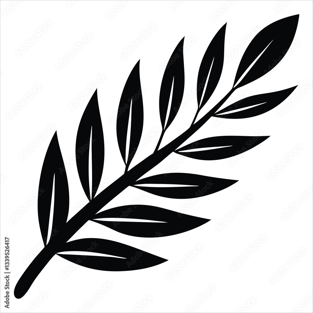 olive leaf silhouette vector illustration olive leaf silhouette vector illustration