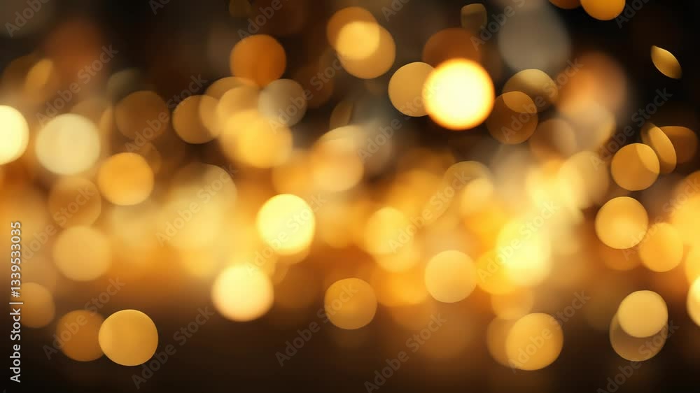Golden bokeh lights on black background Golden bokeh lights on black background