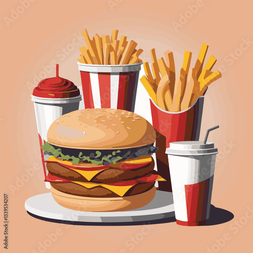 fastfood, fast, snack, food, meal, delicious, background, lunch, dinner, fat, american, burger, unhealthy, restaurant, meat, isolated, junk, menu, cheeseburger, tasty, set, hamburger, sandwich, cuisin