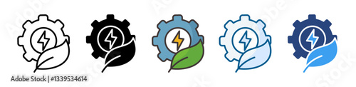 Green Technology Icon Set Multiple Style Collection