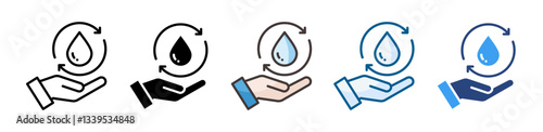 Water Conservation Icon Set Multiple Style Collection