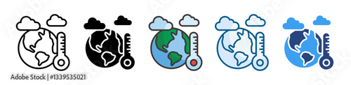 Climate Action Icon Set Multiple Style Collection