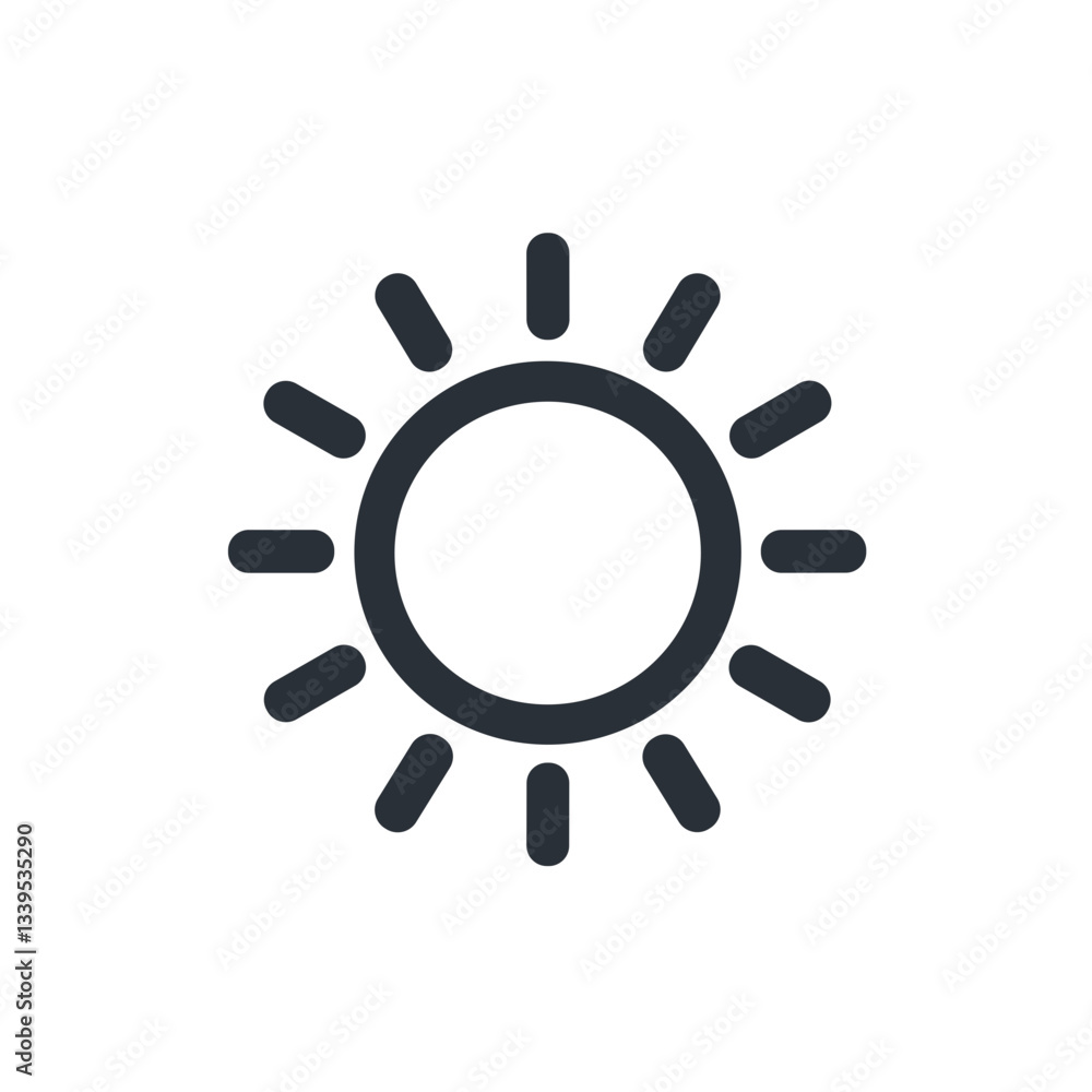 Simple sun vector icon with transparent background for minimalistic designs Simple sun vector icon with transparent background for minimalistic designs
