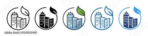 Sustainable Cities Icon Set Multiple Style Collection