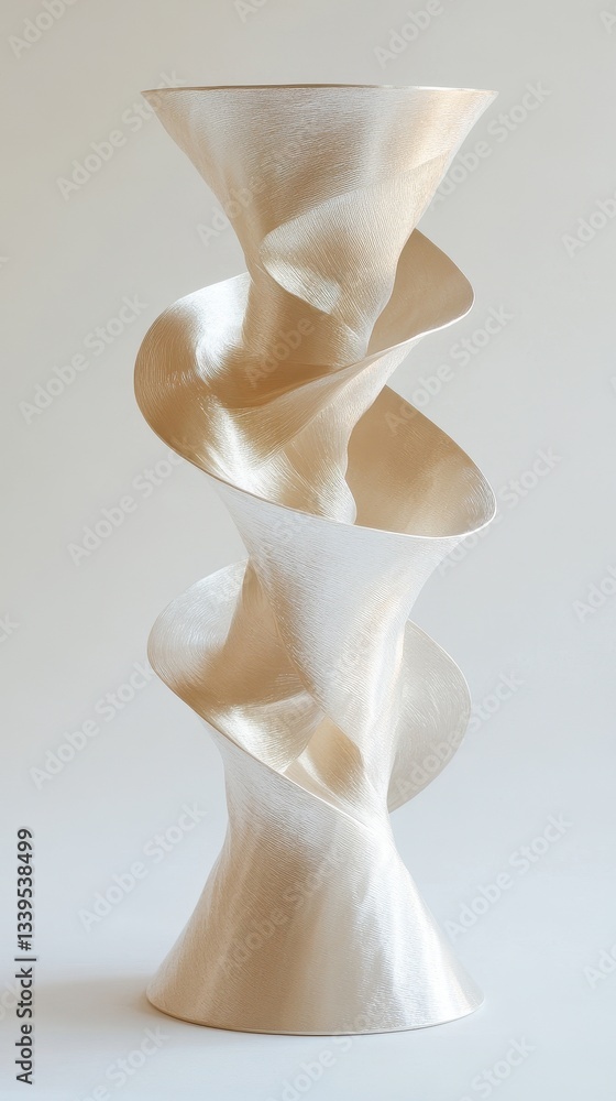 A Sculptural Object Exhibiting Intertwined Twisting Geometric Forms A Sculptural Object Exhibiting Intertwined Twisting Geometric Forms