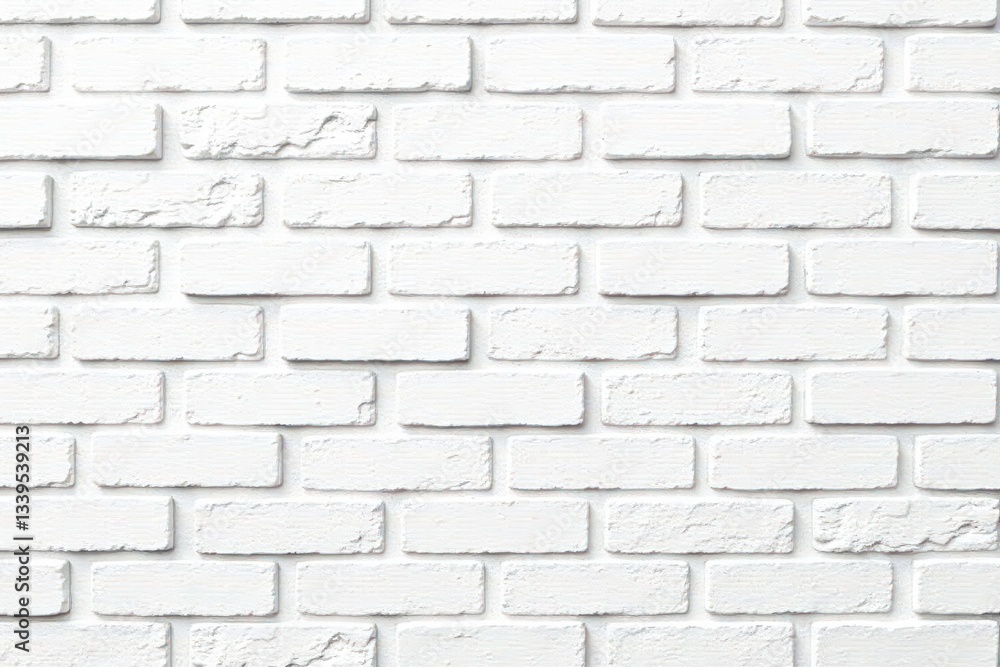 Fototapeta premium Clean white brick wall texture, perfect background , backdrop, wall, interior