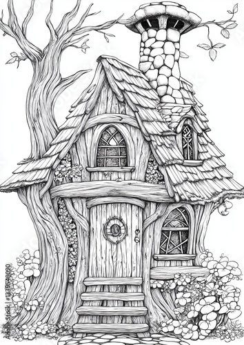 Wallpaper Mural Fantasy Fairy Homes Coloring Pages Torontodigital.ca
