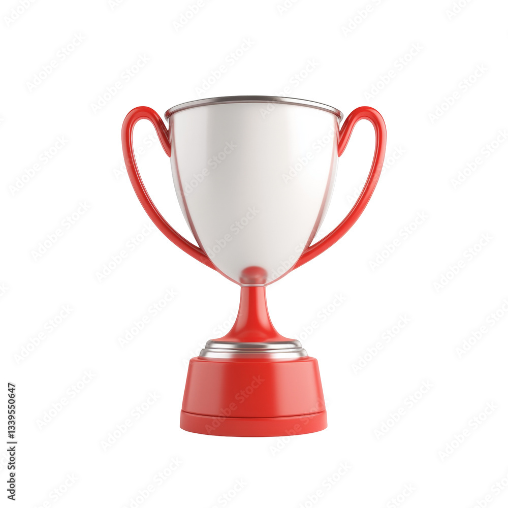 Cup trophy award with red base design celebrates achievement and success Cup trophy award with red base design celebrates achievement and success