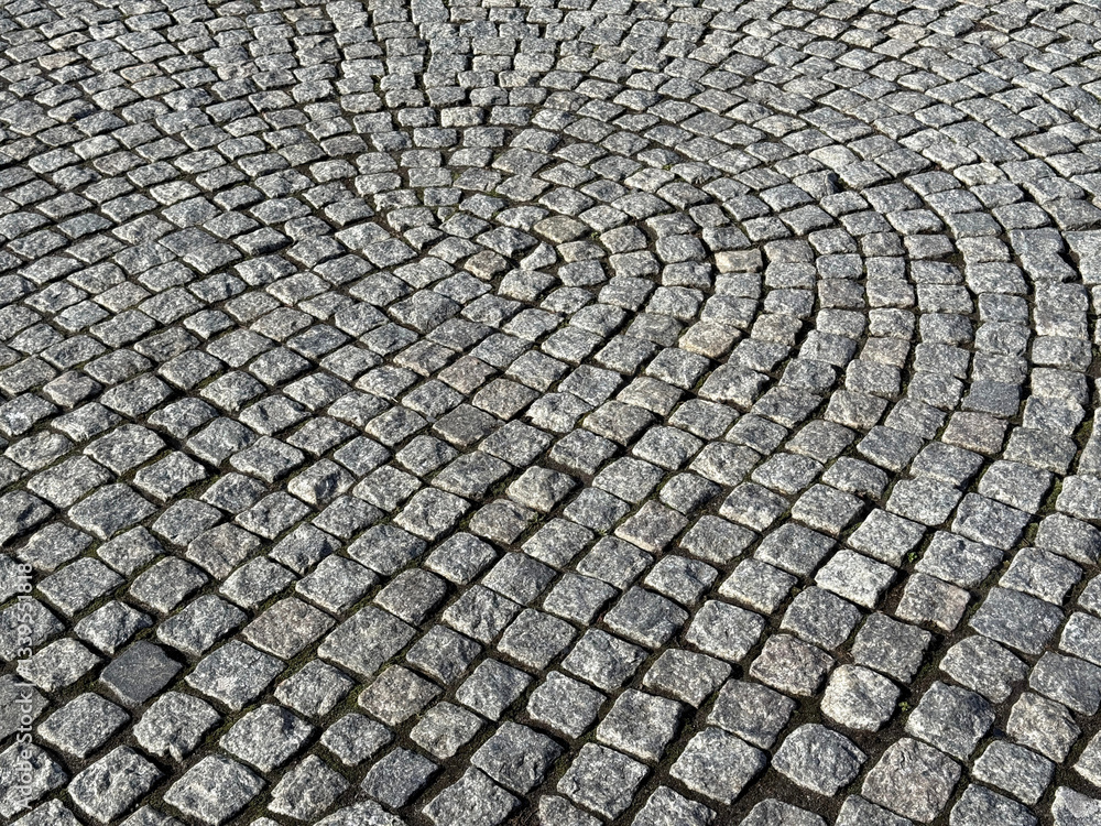 Cobblestone pavement stone tiles road surface Cobblestone pavement stone tiles road surface