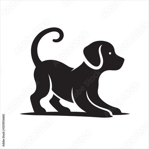 Vector playfully dog