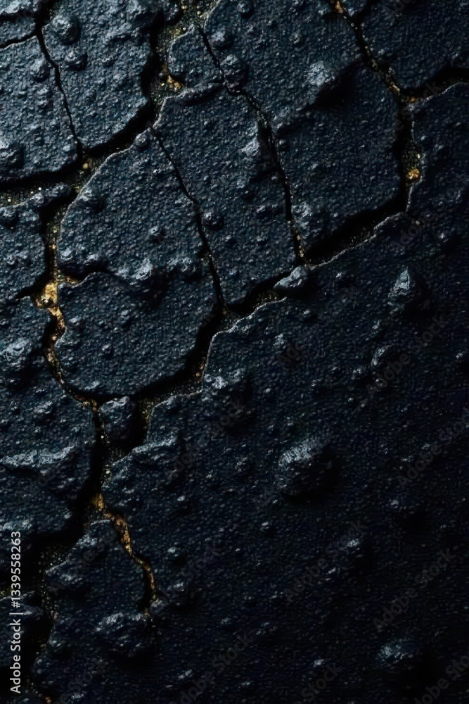 Fototapeta premium Black stone backdrop, coarse grainy detail, uneven surface, stone, basalt