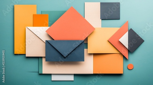 Free Download Geometric Shapes and Envelopes Abstract Design - GFXLoad
