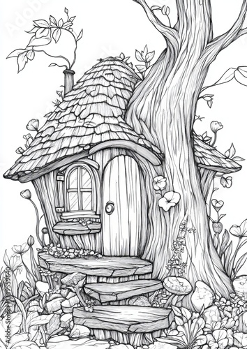 Wallpaper Mural Fantasy Fairy Homes Coloring Pages Torontodigital.ca