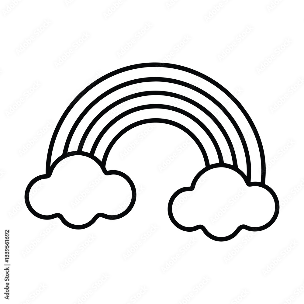 cloud with rainbow concept vector cloud with rainbow concept vector