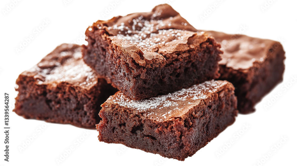 Brownie squares isolated on white Brownie squares isolated on white