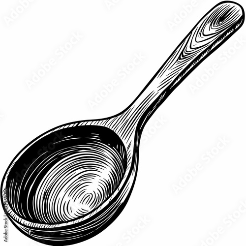 Wooden Spoon Hand Drawn Illustration Rustic Kitchen Essential  Art