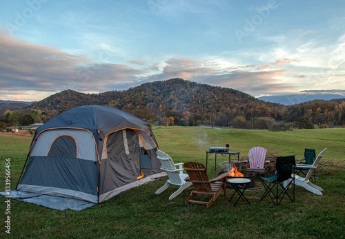 camping in the mountains