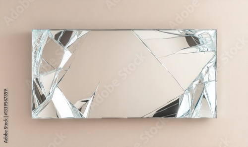 A broken mirror with a shattered glass