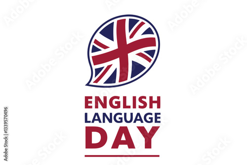 International English Language day, 23rd April poster vector illustration