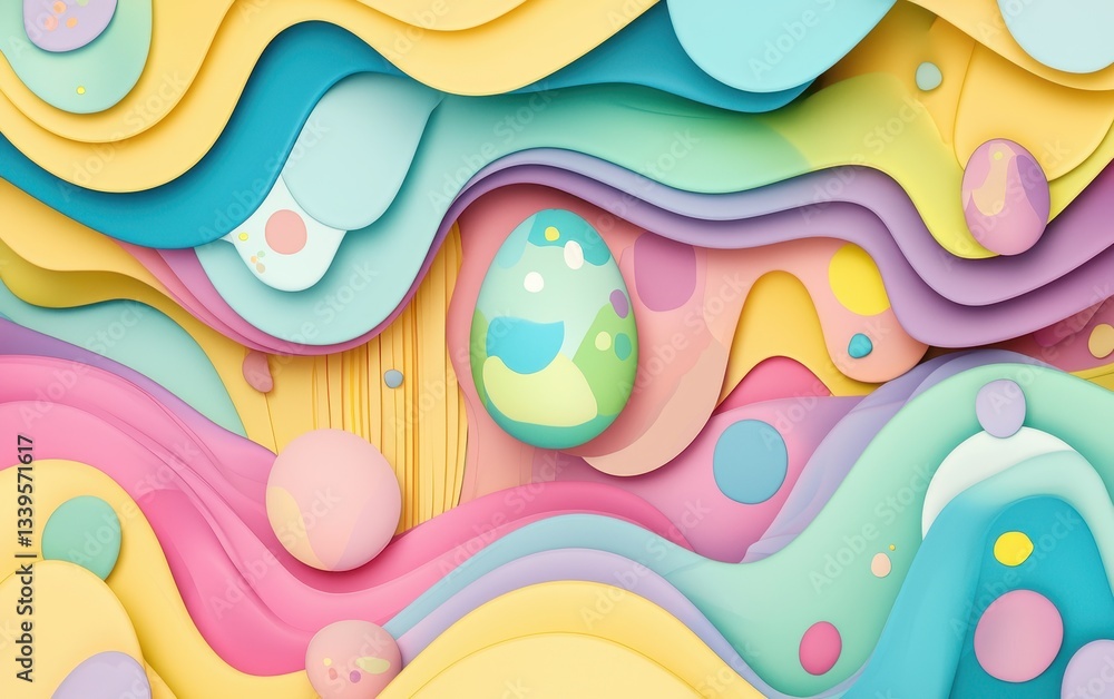 Bright abstract Easter background with multiple layers of colorful abstract shapes and fun pastel Easter egg patterns Bright abstract Easter background with multiple layers of colorful abstract shapes and fun pastel Easter egg patterns