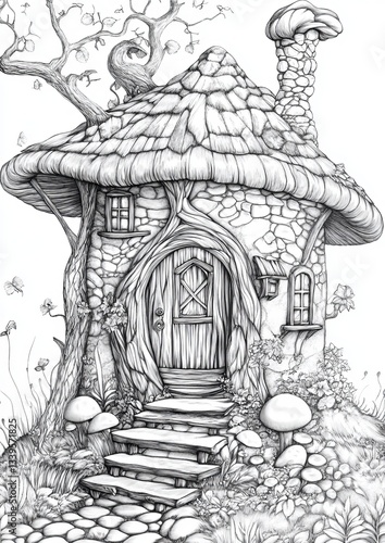 Wallpaper Mural Fantasy Fairy Homes Coloring Pages Torontodigital.ca