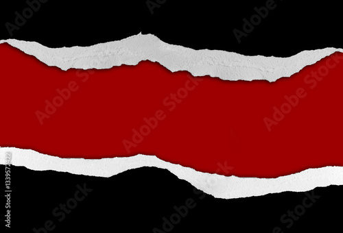 Wallpaper Mural Ripped black paper on red background Torontodigital.ca