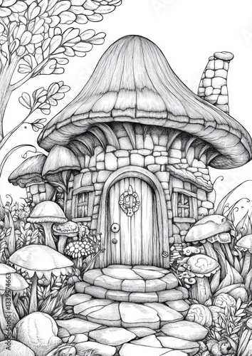 Wallpaper Mural Fantasy Fairy Homes Coloring Pages Torontodigital.ca