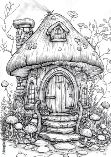 Wallpaper Mural Fantasy Fairy Homes Coloring Pages Torontodigital.ca