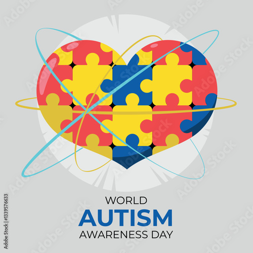 Vector illustration on the theme of World Autism awareness day observed each year on April 2nd
