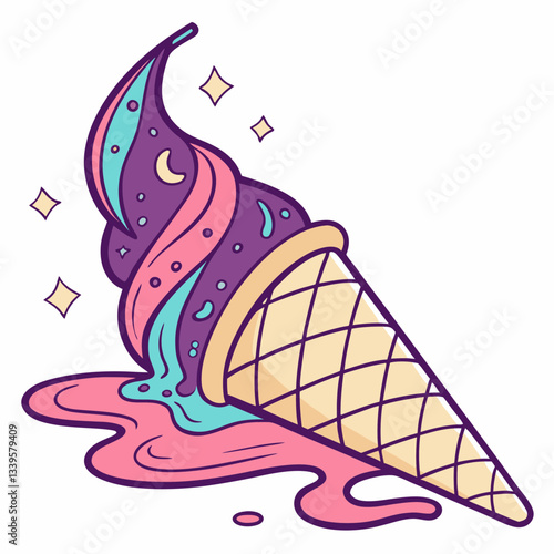 cone ice cream vector illustration