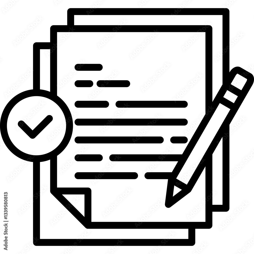 Contract icon in Outline Style. Simple Vector Design. Simple Vector Outline Icon Contract icon in Outline Style. Simple Vector Design. Simple Vector Outline Icon