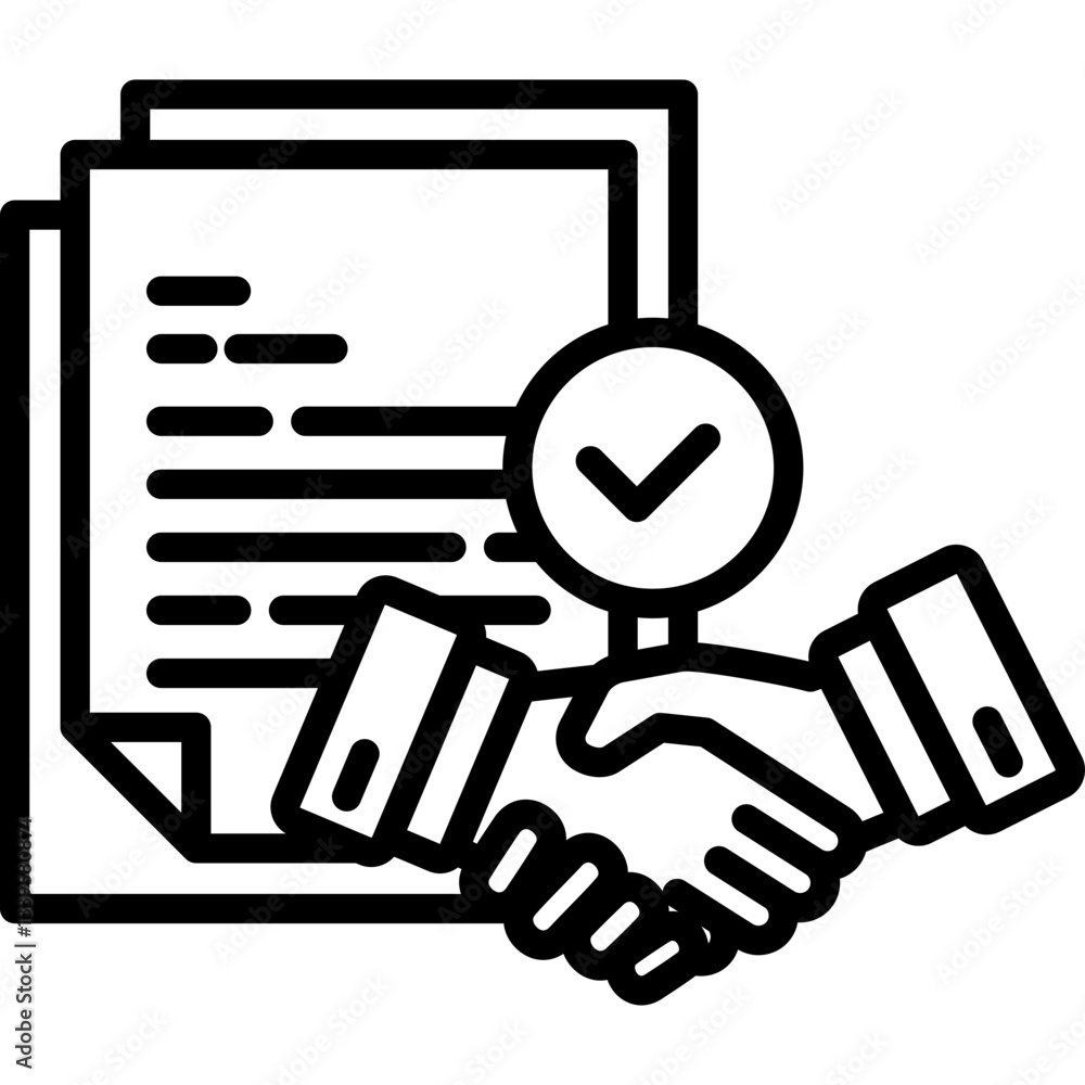 Agreement icon in Outline Style. Simple Vector Design. Simple Vector Outline Icon Agreement icon in Outline Style. Simple Vector Design. Simple Vector Outline Icon