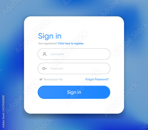 Set of Sign Up and Sign In forms. Registration and login forms page. Professional and User-friendly web and UI UX design elements. Modern Sign in and Register page. Username, email and password.