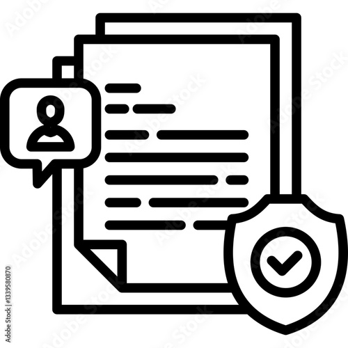Policy icon in Outline Style. Simple Vector Design. Simple Vector Outline Icon