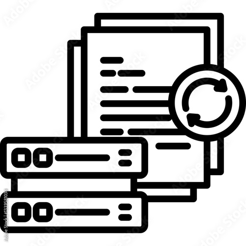 Backup icon in Outline Style. Simple Vector Design. Simple Vector Outline Icon