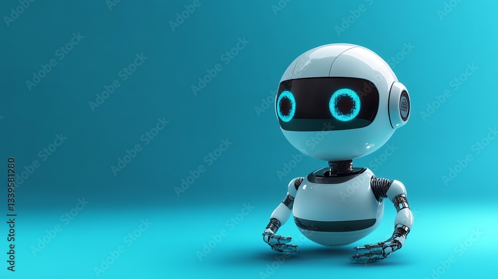 AI assistant chatbot on a blue background AI assistant chatbot on a blue background