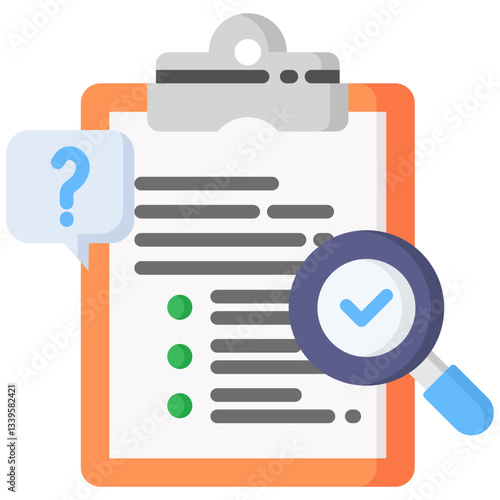 Question icon in Flat Color Style. Simple Vector Design. Simple Vector Flat Icon